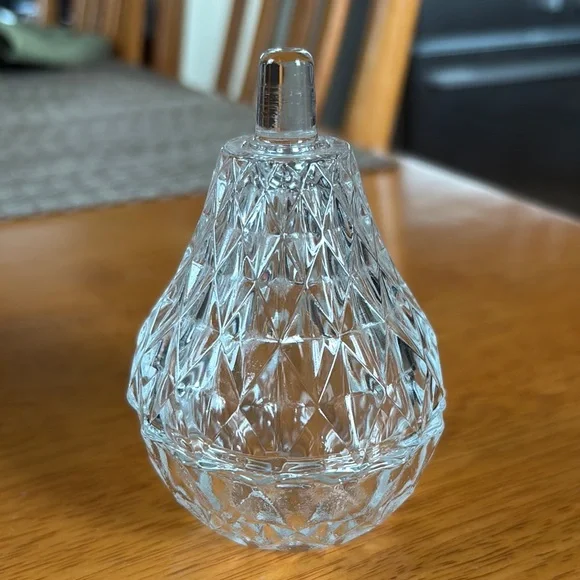 Elegant Italian Crystal Pear Shaped 2 Piece Trinket Dish - Picture 1 of 6